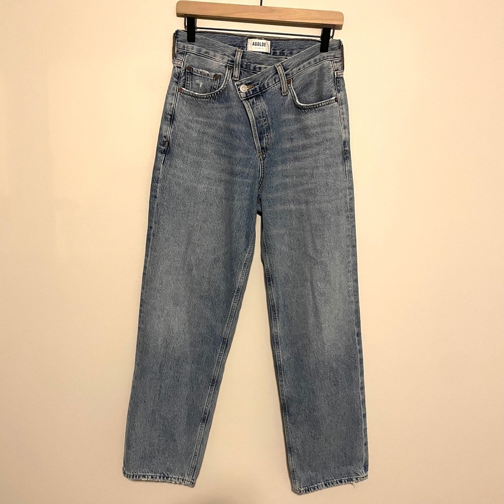 Agolde Criss Cross jeans straight leg 25 cotton casual boho denim classic - Picture 2 of 6